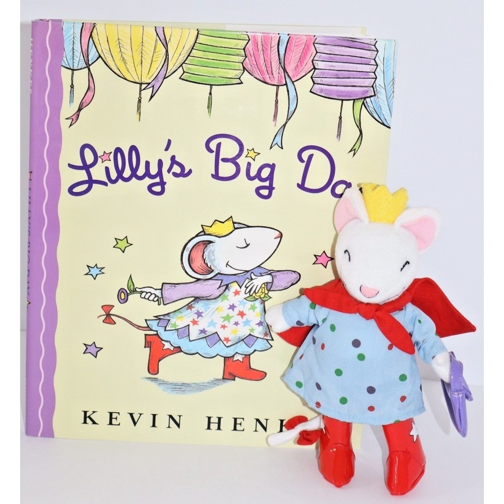 Lilly's Big Day Hardcover Book 7 inch Merrymakers Mouse Plush Set Kevin Henkes